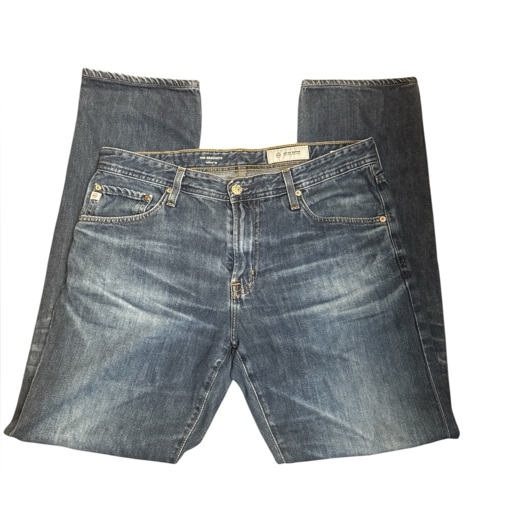 Ag Adriano Goldschmied Men's Straight Jeans - Dark Blue - Picture 2 of 14